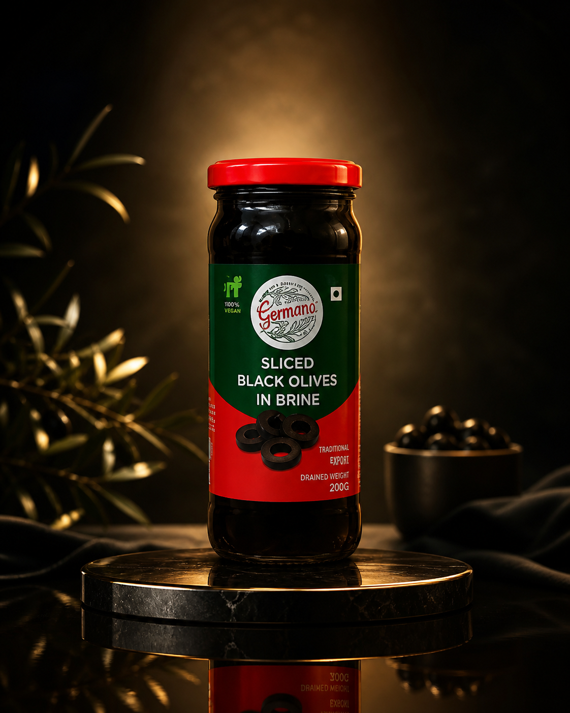 OLIVES BLACK SLICE BOTTLE 450GM